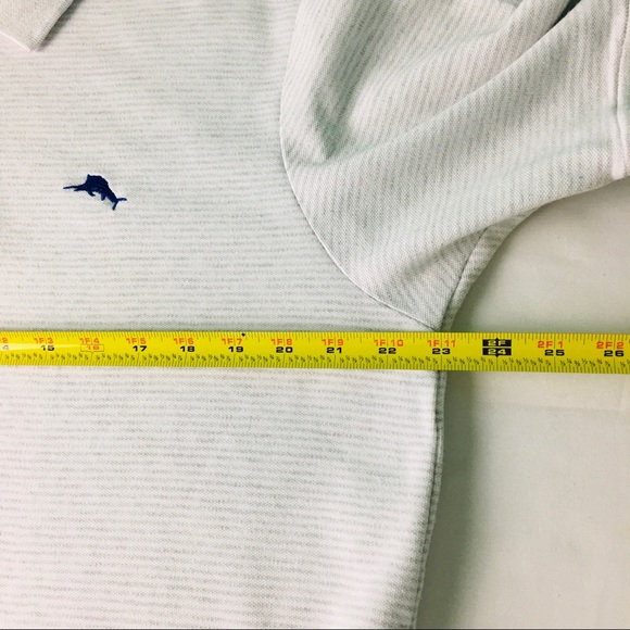 Tommy Bahama Mens Polo Shirt Size Medium Suprima Cotton Blend Polo White Gray - Picture 10 of 12